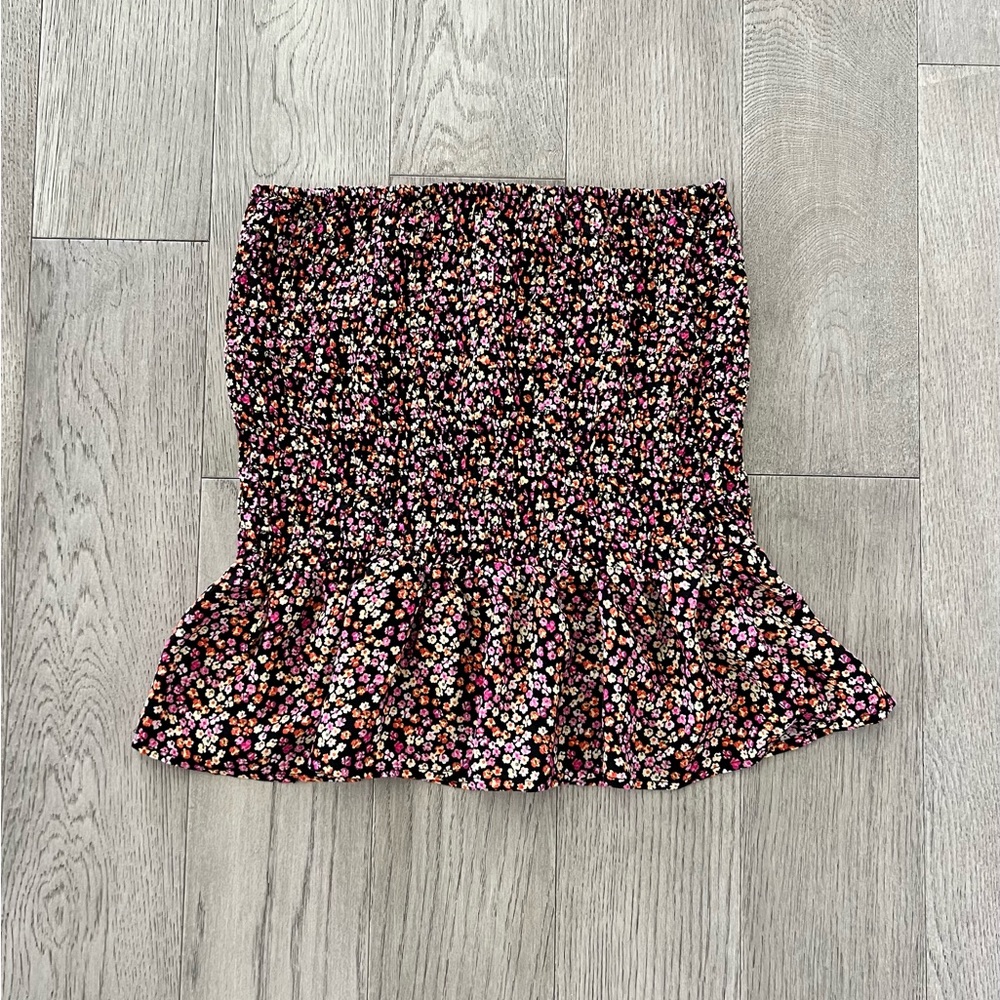 NWOT Topshop Pleated Floral Mini Skirt